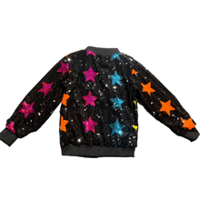 Load image into Gallery viewer, Rainbow Star Sequin Bomber
