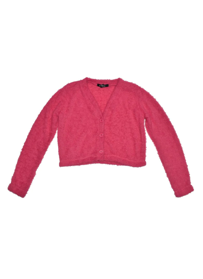 Fuchsia Long Sleeves Cardigan