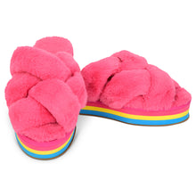 Load image into Gallery viewer, Furry Platform Slippers Furry Platform Slippers Furry Platform Slippers
