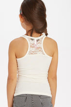 Load image into Gallery viewer, Girl&#39;s Solid Racerback Tank w/ Cutout Lace
