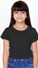 Load image into Gallery viewer, Girl&#39;s Cotton/ Lycra Soft Round-Neck Solid Tee
