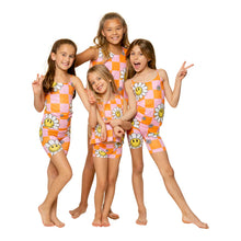 Load image into Gallery viewer, Pink &amp; Orange Check Bike Short for Girls 8-14
