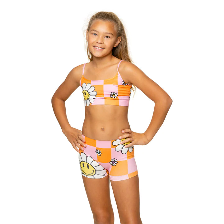 Pink & Orange Check Bandeau Bra Cami for Girls 8-14