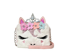 Load image into Gallery viewer, Miss Gwen Unicorn White Plush Crossbody
