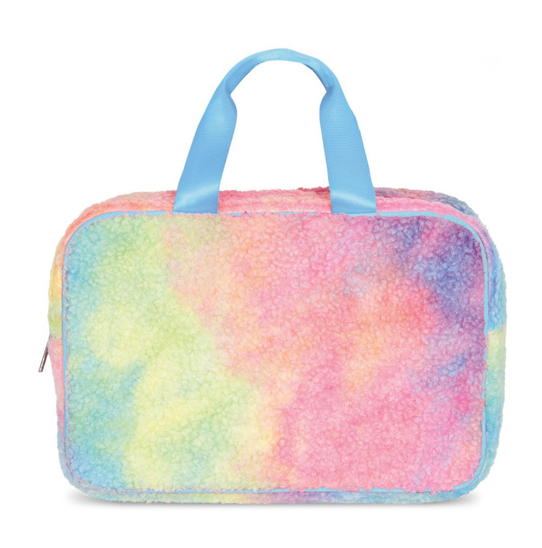 Rainbow Sherpa Large Cosmetic Bag