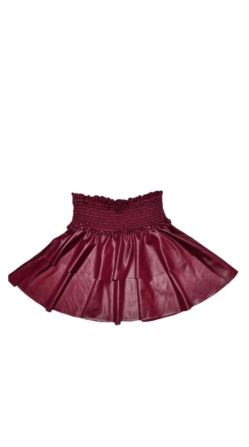 Burgundy Smocked Skirt*