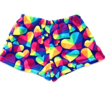 Load image into Gallery viewer, Prism Heart Fuzzy Pajama Shorts
